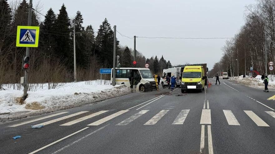 В Подмосковье маршрутка столкнулась с грузовиком, есть погибшие