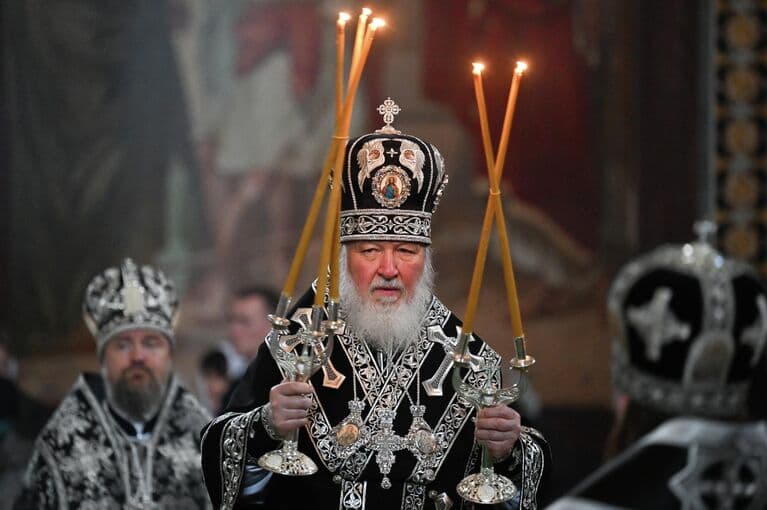 Патриаршее служение и освящение куличей в храме Христа Спасителя