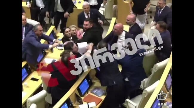 В парламенте Грузии произошла драка после выступления депутата от оппозиции