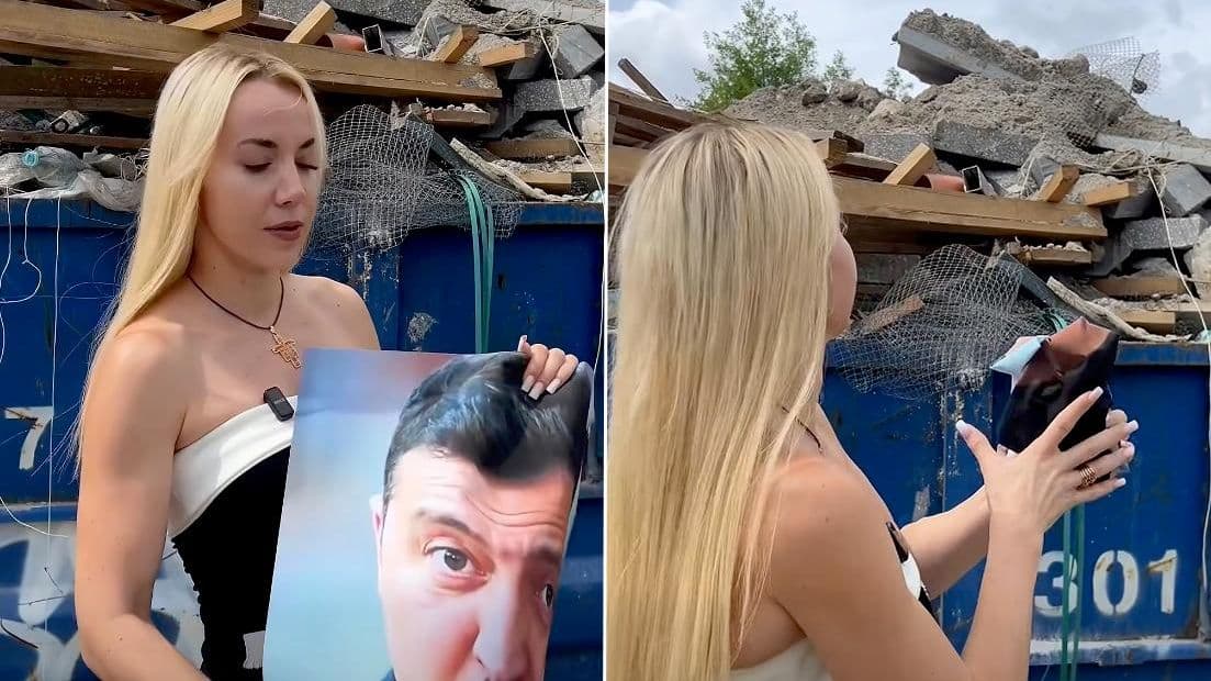 Кандидат в мэры Кракова выбросила в мусорку изображение Зеленского