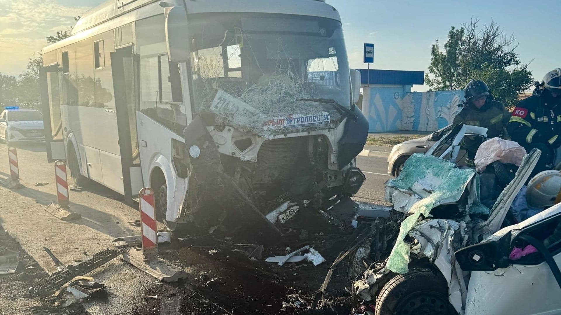 В Крыму рассказали о состоянии ребенка, пострадавшего при ДТП с автобусом