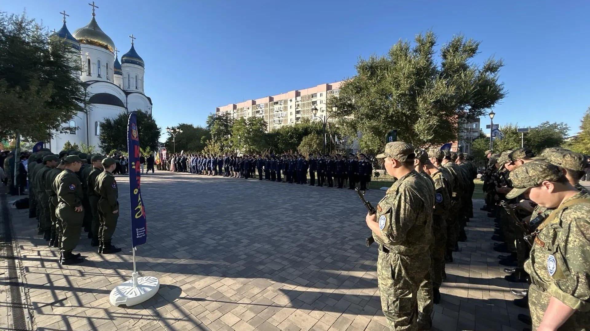 В Элисте состоялось построение казаков с молитвой о бойцах СВО