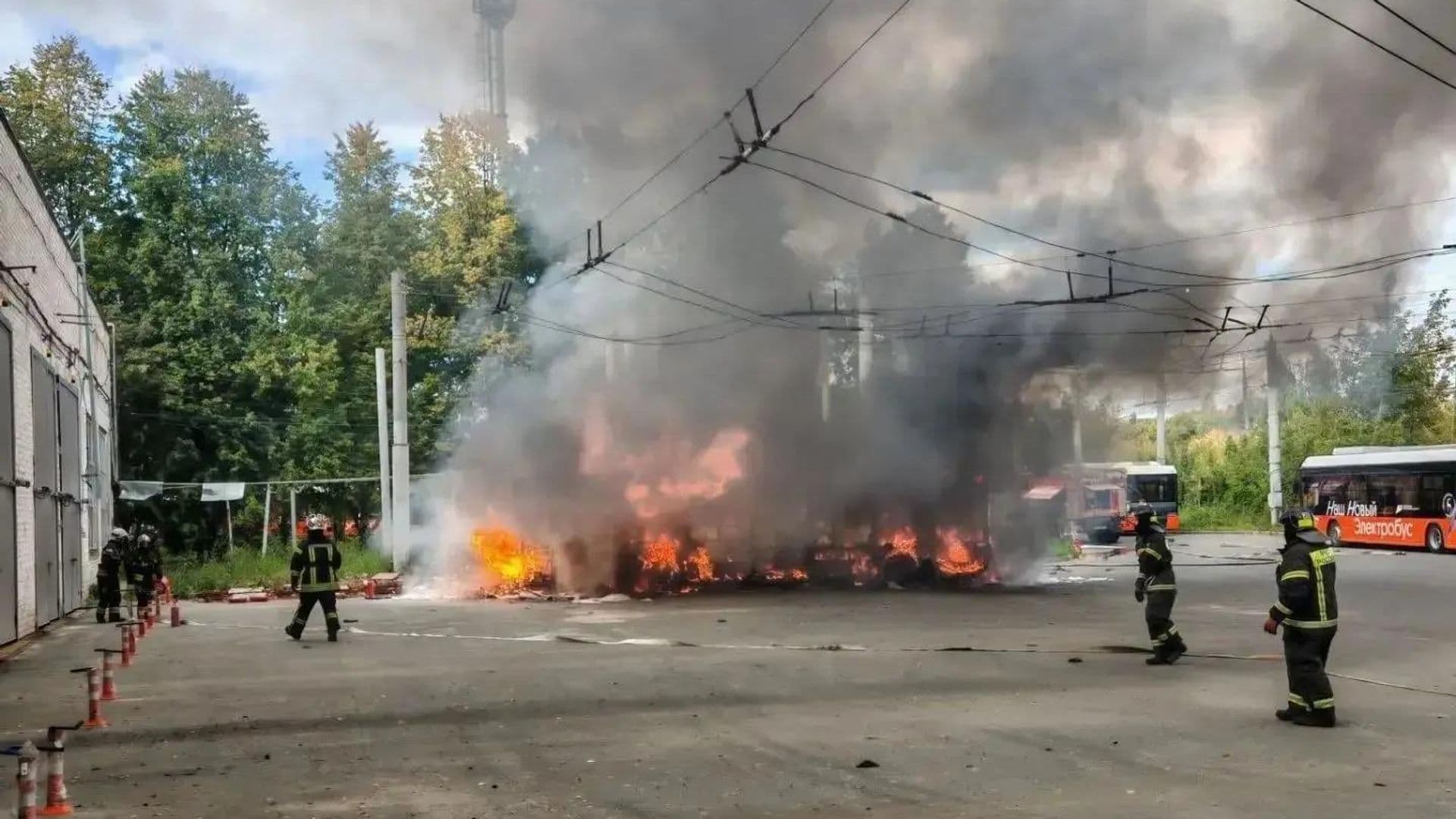 В Нижнем Новгороде сгорел электробус